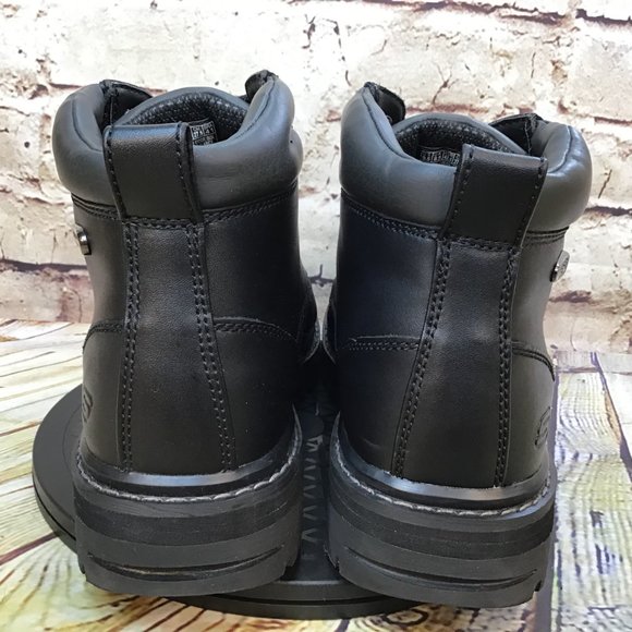 Skechers Mariners Pilot Utility Men's Black Leather High Top Tactical Boots 9.5 - Picture 3 of 8
